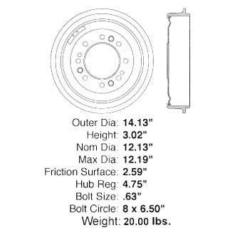 Centric® - C-Tek™ Standard Front Brake Drum