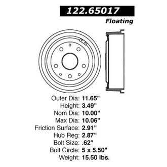 Centric® - C-Tek™ Standard Rear Brake Drum