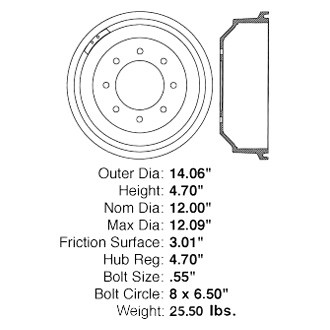 Centric® - C-Tek™ Standard Rear Brake Drum