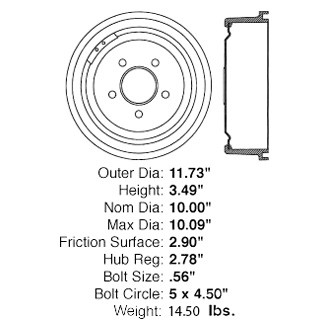 Centric® - C-Tek™ Standard Brake Drum
