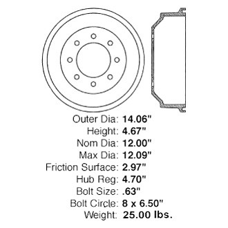 Centric® - C-Tek™ Standard Rear Brake Drum