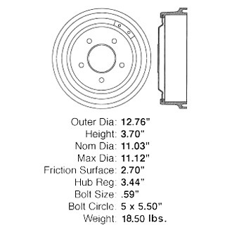 Centric® - C-Tek™ Standard Rear Brake Drum