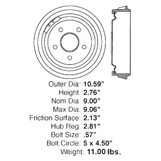Centric® - C-Tek™ Standard Rear Brake Drum