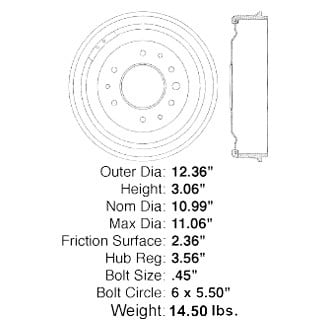 Centric® - C-Tek™ Standard Brake Drum