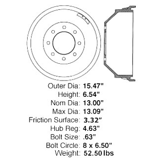 Centric® - C-Tek™ Standard Rear Brake Drum