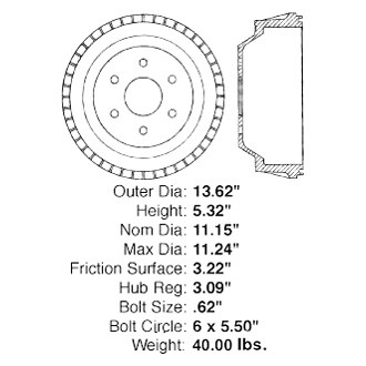 Centric® - C-Tek™ Standard Rear Brake Drum