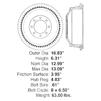 Centric® - C-Tek™ Standard Rear Brake Drum