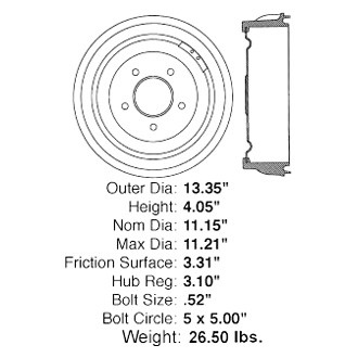 Centric® - C-Tek™ Standard Rear Brake Drum