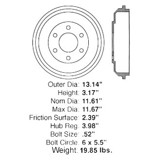 Centric® - C-Tek™ Standard Brake Drum