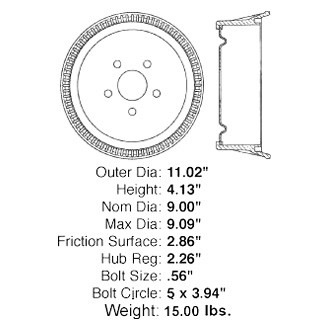 Centric® - C-Tek™ Standard Rear Brake Drum