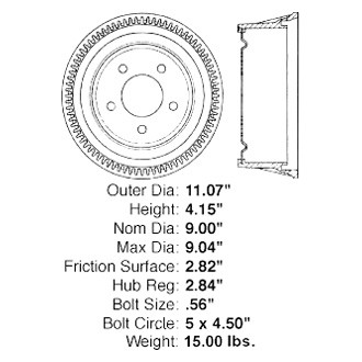 Centric® - C-Tek™ Standard Rear Brake Drum