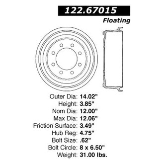 Centric® - C-Tek™ Standard Front Brake Drum