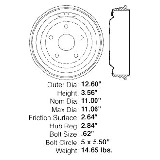 Centric® - C-Tek™ Standard Rear Brake Drum