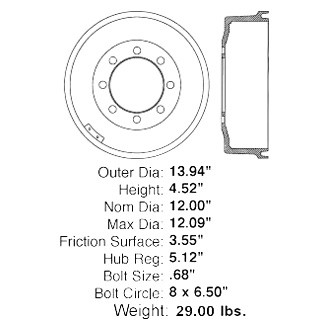 Centric® - C-Tek™ Standard Rear Brake Drum