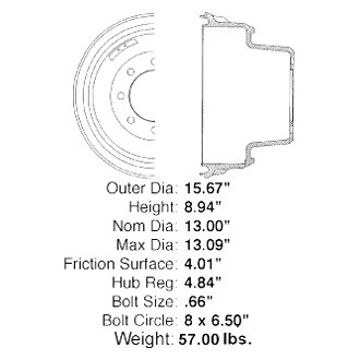 Centric® - C-Tek™ Standard Rear Brake Drum