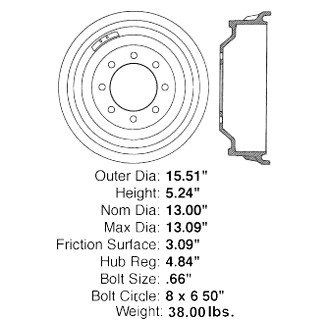 Centric® - C-Tek™ Standard Rear Brake Drum