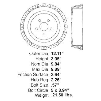 Centric® - C-Tek™ Standard Rear Brake Drum