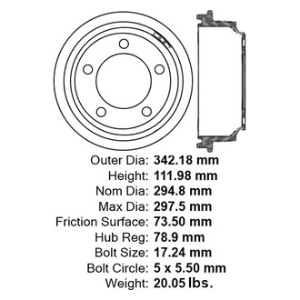 Centric® - C-Tek™ Standard Brake Drum