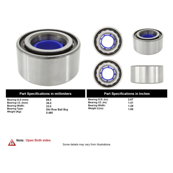 Centric® - Premium™ Front Passenger Side Double Row Wheel Bearing