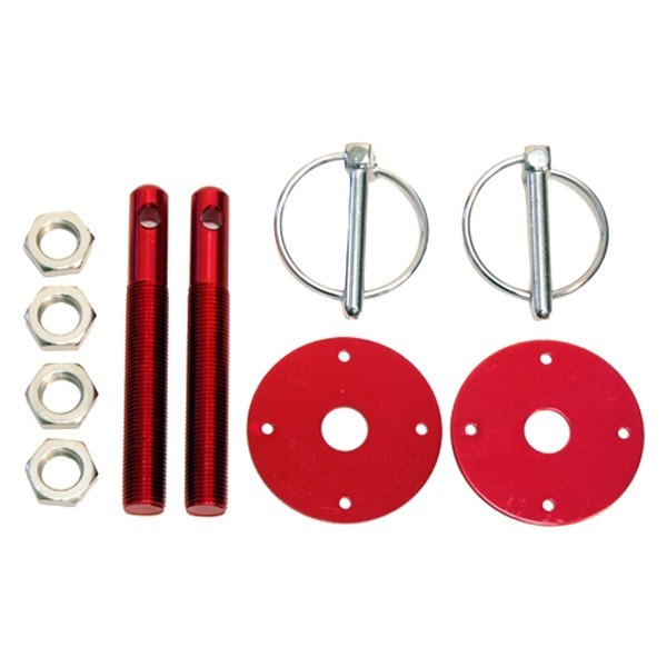 CFR Performance® - Flip-Over Anodized Red Aluminum Hood Pin Kit