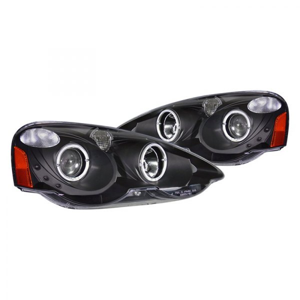 CG® - Black Halo Projector Headlights with LED DRL, Acura RSX
