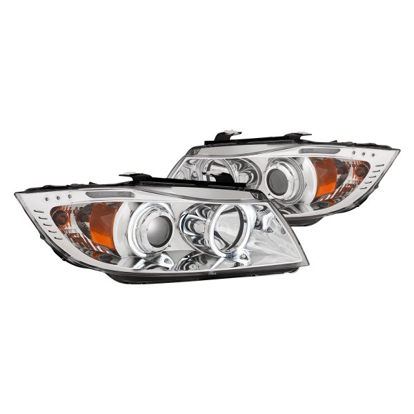 CG® - Chrome Halo Projector Headlights with Parking LEDs, BMW 3-Series