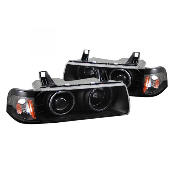 CG® - Black LED Halo Projector Headlights, BMW 3-Series