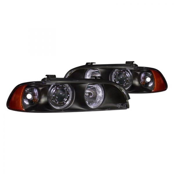 CG® - Black LED Halo Projector Headlights, BMW 5-Series