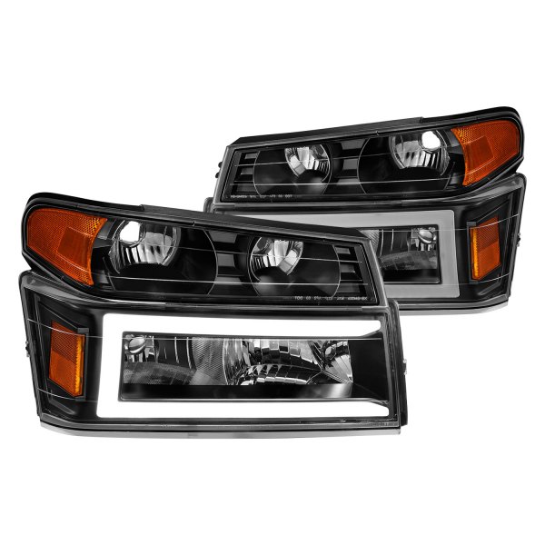 CG® - Black LED DRL Bar Headlights with Turn Signal/Parking Lights