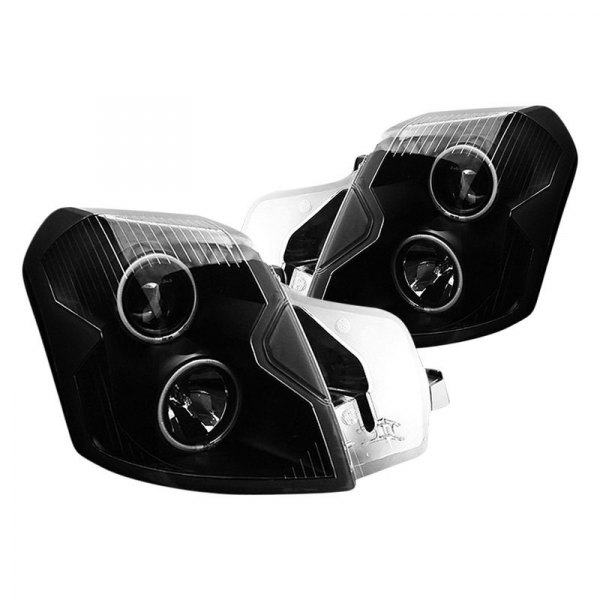 CG® - Black LED Halo Projector Headlights, Cadillac CTS