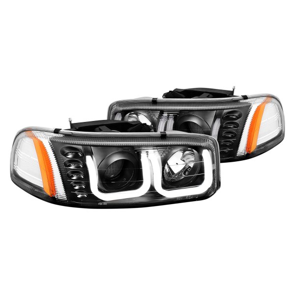 CG® - Black LED DRL Bar Projector Headlights