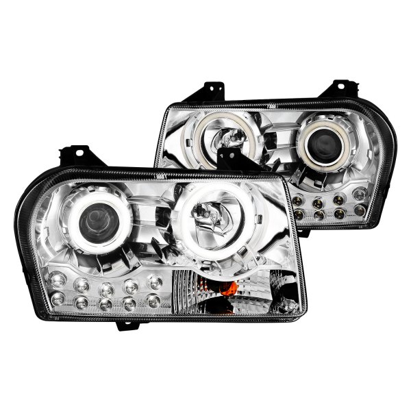 CG® - Chrome Halo Projector Headlights with LED DRL, Chrysler 300