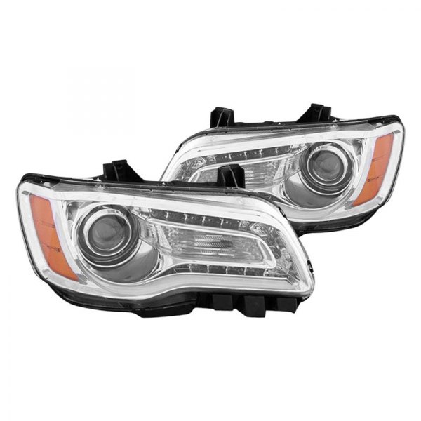 CG® - Chrome DRL Bar Projector Headlights with Parking LEDs, Chrysler 300