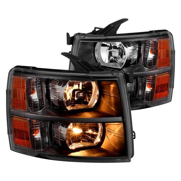 CG® - Black Euro Headlights, Chevy Silverado