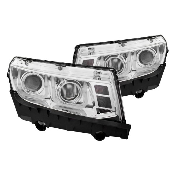 CG® - Chrome LED DRL Bar Projector Headlights, Chevy Camaro