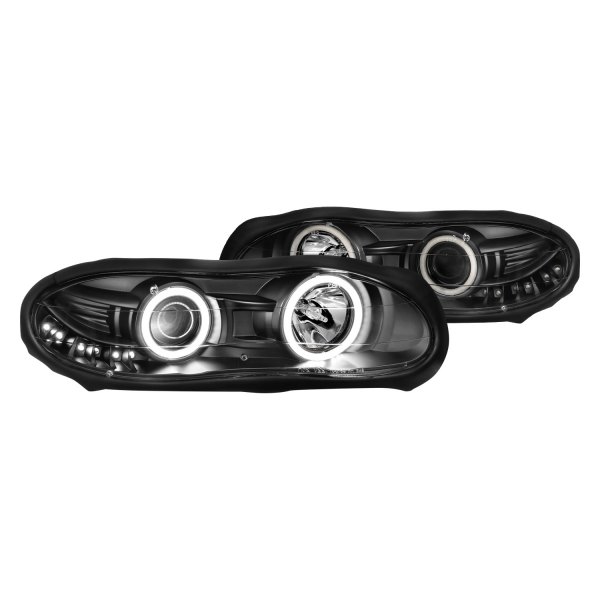 CG® - Black Halo Projector Headlights with Parking LEDs, Chevy Camaro