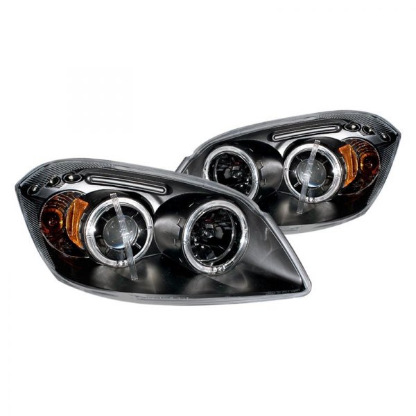 CG® - Black Halo Projector Headlights with Parking LEDs, Chevy Cobalt