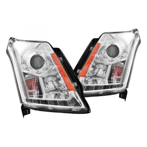 CG® - Chrome Projector Headlights with LED DRL, Cadillac SRX