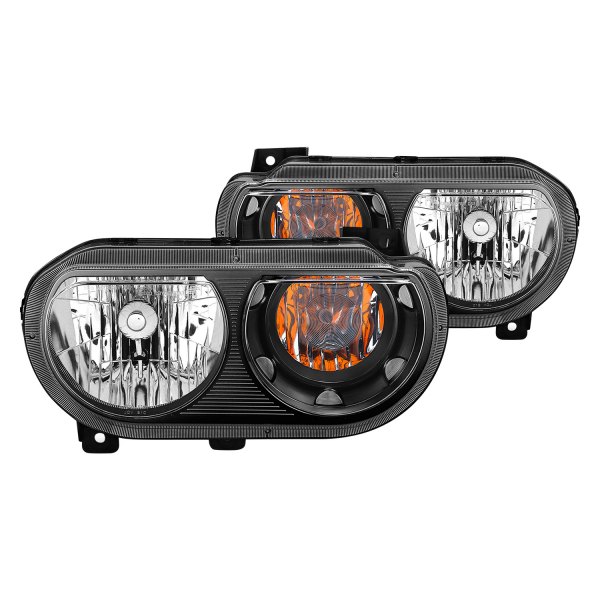 CG® - Black Euro Headlights, Dodge Challenger