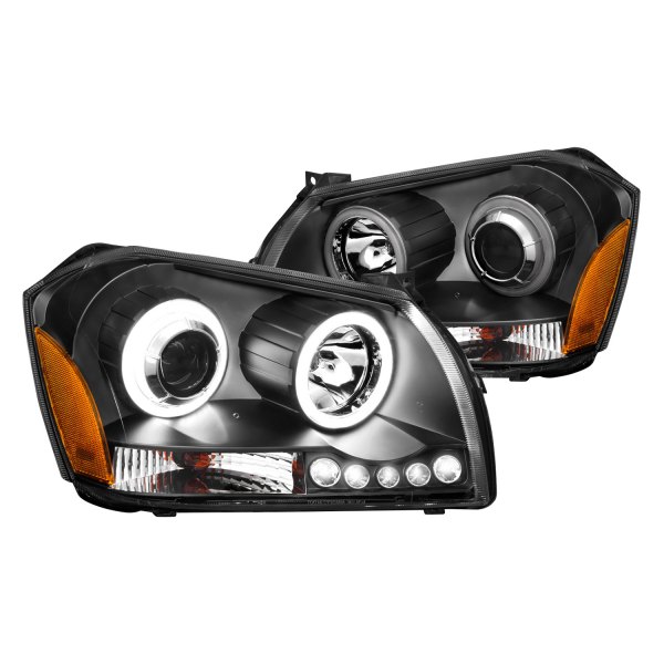 CG® - Black Halo Projector Headlights with LED DRL, Dodge Magnum