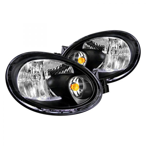 CG® - Black Euro Headlights, Dodge Neon