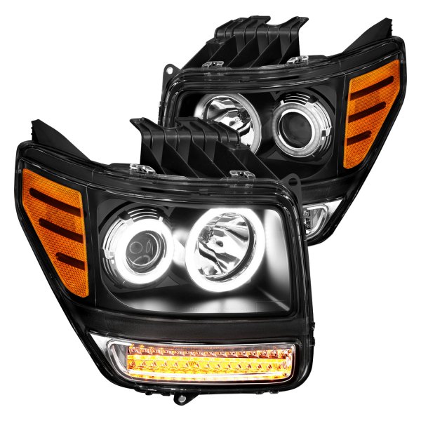 CG® - Black Halo Projector Headlights, Dodge Nitro