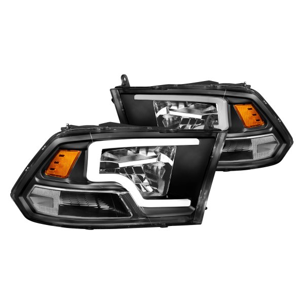 CG® - Black DRL Bar LED Headlights, Dodge Ram
