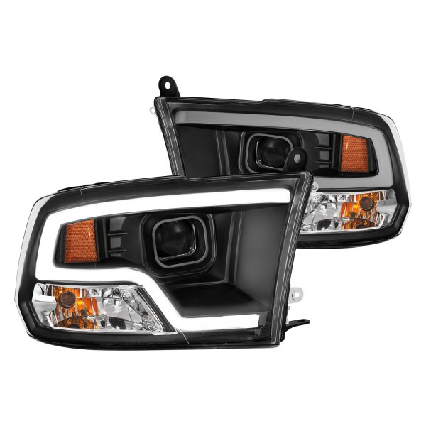 CG® - Black LED DRL Bar Projector Headlights, Dodge Ram