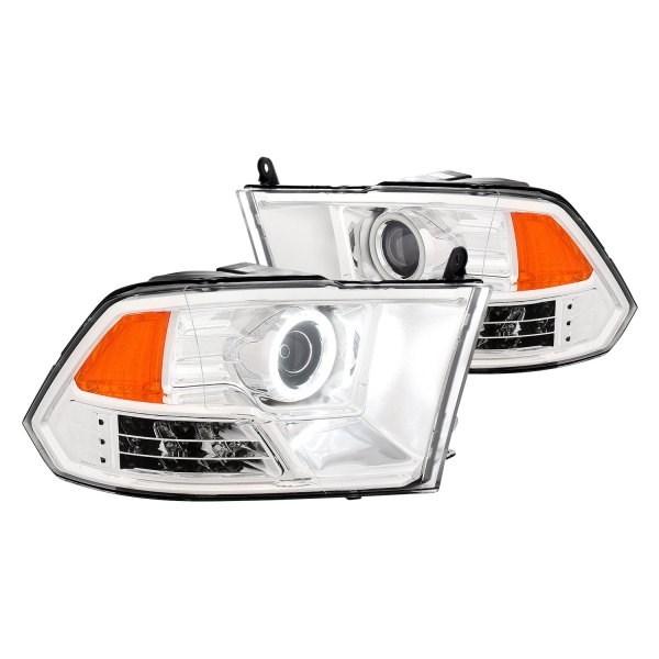 CG® - Chrome Halo Projector Headlights with LED Turn Signal, Dodge Ram