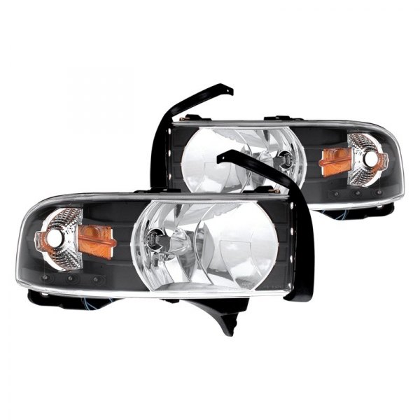 CG® - Black Euro Headlights with Parking LEDs, Dodge Ram