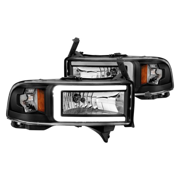 CG® - Black LED DRL Bar Headlights, Dodge Ram