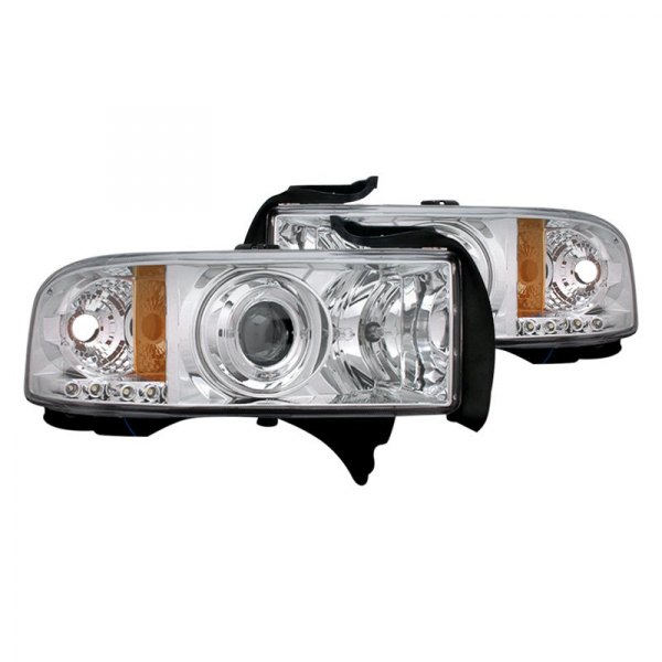 CG® - Chrome Halo Projector Headlights with Parking LEDs, Dodge Ram