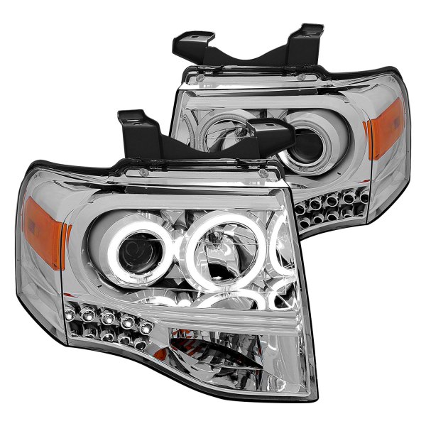 CG® - Chrome Halo Projector Headlights with Parking LEDs, Ford Expedition