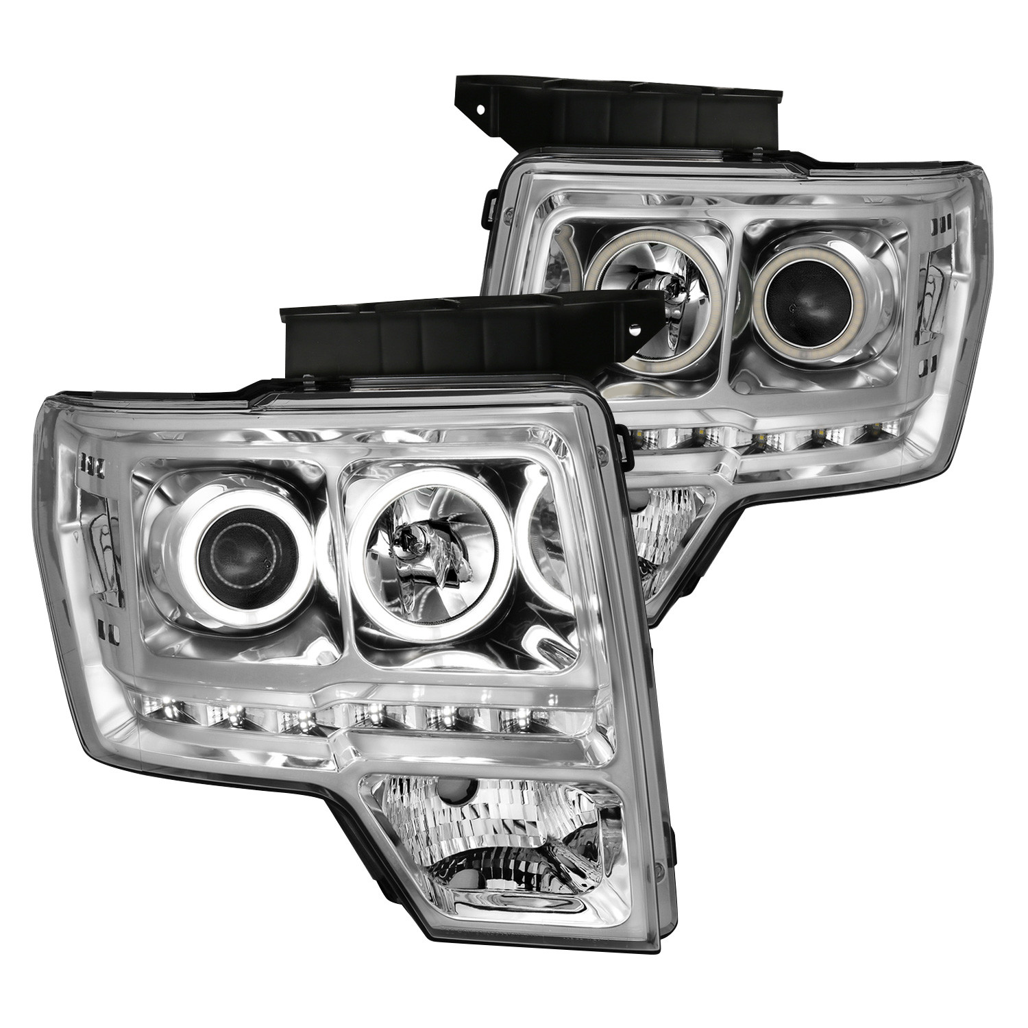 CG® 02AZFF09PCCLEDRXAG2 Chrome Halo Projector Headlights with